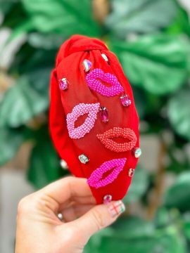 PREORDER: Kiss Lips Knotted Headband